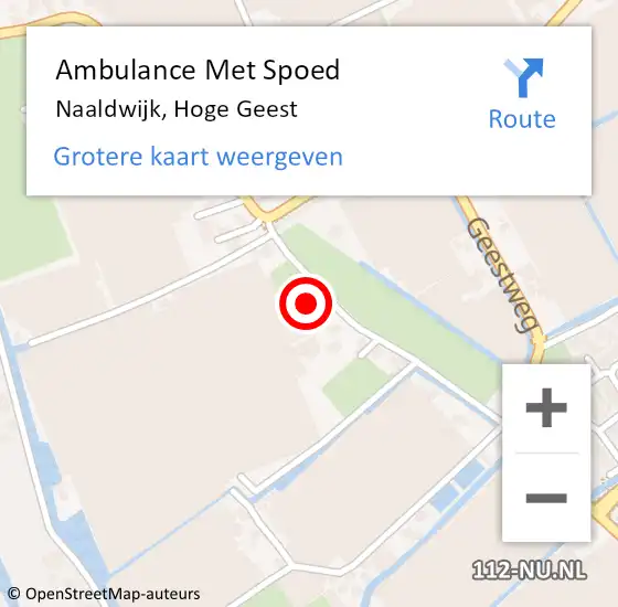 Locatie op kaart van de 112 melding: Ambulance Met Spoed Naar Naaldwijk, Hoge Geest op 25 november 2022 12:56