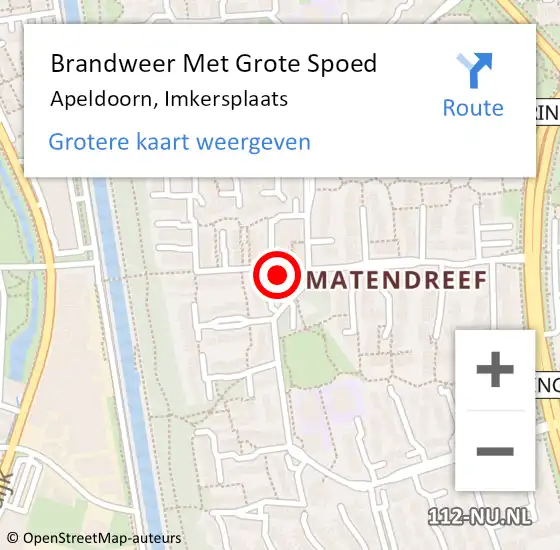 Locatie op kaart van de 112 melding: Brandweer Met Grote Spoed Naar Apeldoorn, Imkersplaats op 25 november 2022 13:02