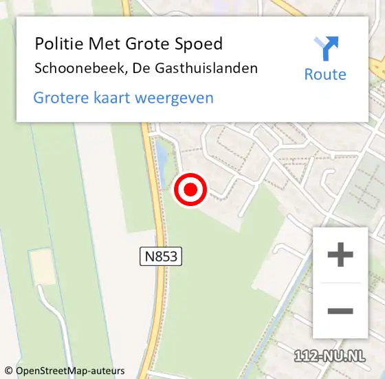 Locatie op kaart van de 112 melding: Politie Met Grote Spoed Naar Schoonebeek, De Gasthuislanden op 25 november 2022 13:13