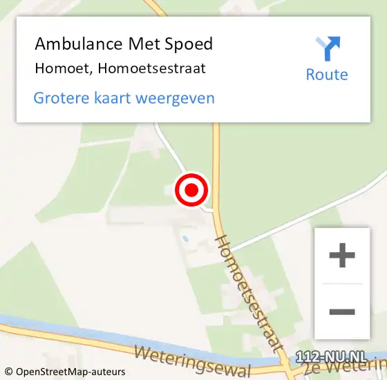 Locatie op kaart van de 112 melding: Ambulance Met Spoed Naar Homoet, Homoetsestraat op 25 november 2022 13:38