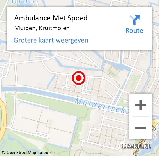 Locatie op kaart van de 112 melding: Ambulance Met Spoed Naar Muiden, Kruitmolen op 25 november 2022 13:38