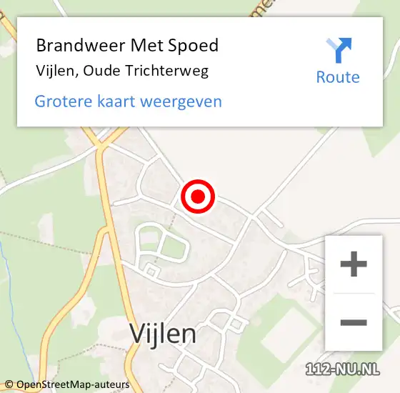 Locatie op kaart van de 112 melding: Brandweer Met Spoed Naar Vijlen, Oude Trichterweg op 25 november 2022 13:56