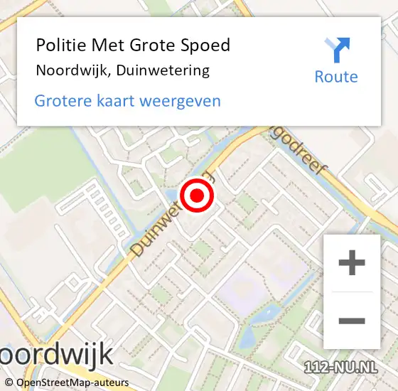 Locatie op kaart van de 112 melding: Politie Met Grote Spoed Naar Noordwijk, Duinwetering op 25 november 2022 14:29