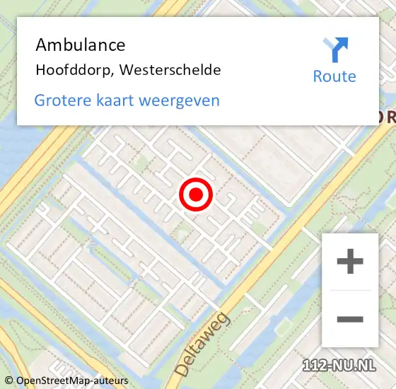 Locatie op kaart van de 112 melding: Ambulance Hoofddorp, Westerschelde op 25 november 2022 14:44