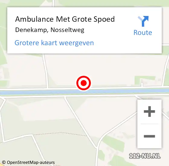 Locatie op kaart van de 112 melding: Ambulance Met Grote Spoed Naar Denekamp, Nosseltweg op 25 november 2022 14:52