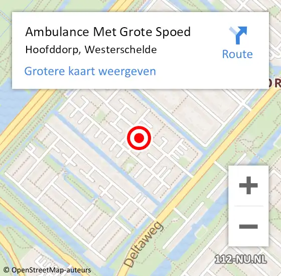 Locatie op kaart van de 112 melding: Ambulance Met Grote Spoed Naar Hoofddorp, Westerschelde op 25 november 2022 14:53