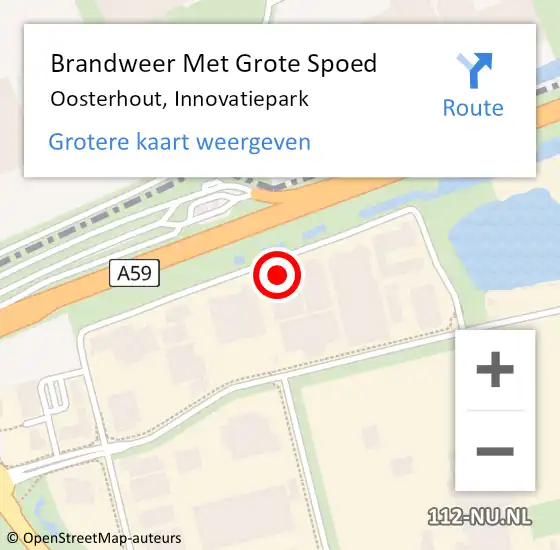 Locatie op kaart van de 112 melding: Brandweer Met Grote Spoed Naar Oosterhout, Innovatiepark op 25 november 2022 14:56