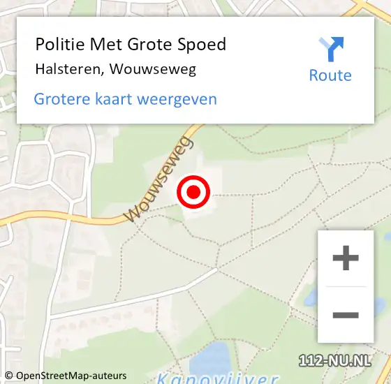 Locatie op kaart van de 112 melding: Politie Met Grote Spoed Naar Halsteren, Wouwseweg op 25 november 2022 14:59