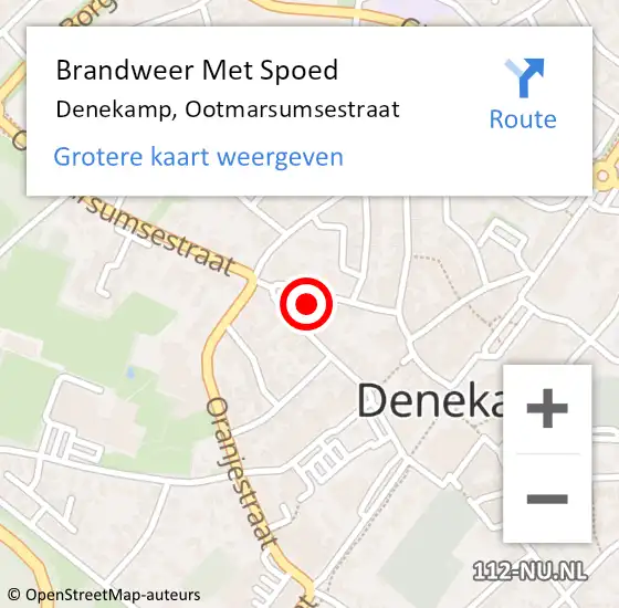 Locatie op kaart van de 112 melding: Brandweer Met Spoed Naar Denekamp, Ootmarsumsestraat op 25 november 2022 15:06