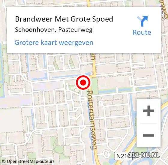 Locatie op kaart van de 112 melding: Brandweer Met Grote Spoed Naar Schoonhoven, Pasteurweg op 25 november 2022 15:44