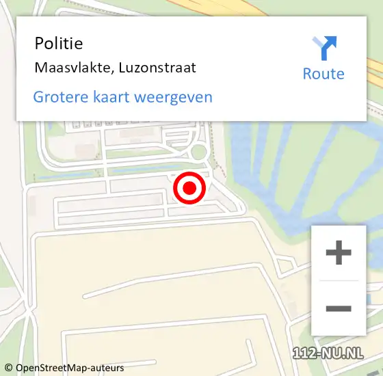 Locatie op kaart van de 112 melding: Politie Maasvlakte, Luzonstraat op 25 november 2022 15:55