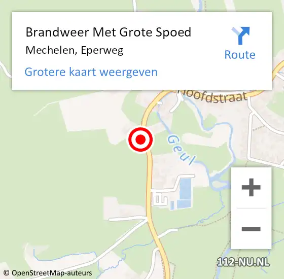 Locatie op kaart van de 112 melding: Brandweer Met Grote Spoed Naar Mechelen, Eperweg op 25 november 2022 16:41