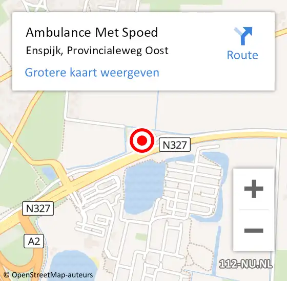 Locatie op kaart van de 112 melding: Ambulance Met Spoed Naar Enspijk, Provincialeweg Oost op 25 november 2022 16:44