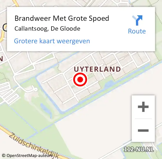 Locatie op kaart van de 112 melding: Brandweer Met Grote Spoed Naar Callantsoog, De Gloode op 25 november 2022 16:55