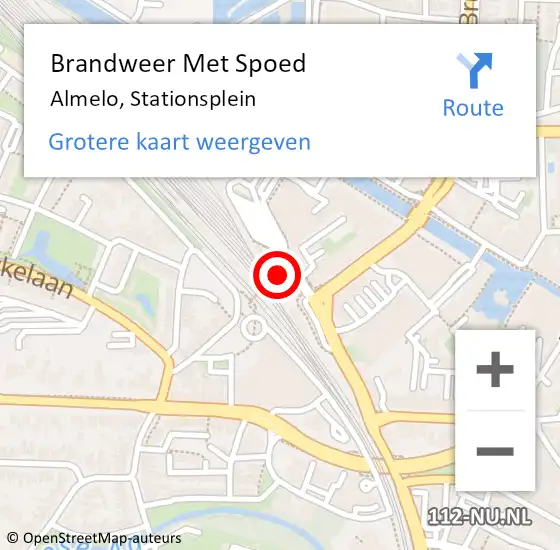 Locatie op kaart van de 112 melding: Brandweer Met Spoed Naar Almelo, Stationsplein op 25 november 2022 17:46