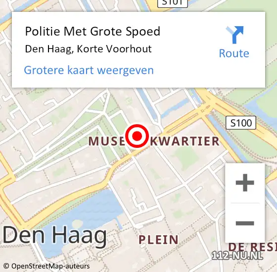 Locatie op kaart van de 112 melding: Politie Met Grote Spoed Naar Voorhout, Korte Voorhout op 25 november 2022 18:14