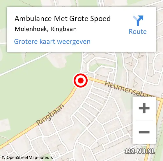 Locatie op kaart van de 112 melding: Ambulance Met Grote Spoed Naar Molenhoek, Ringbaan op 25 november 2022 18:52