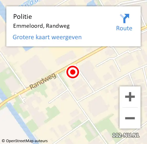 Locatie op kaart van de 112 melding: Politie Emmeloord, Randweg op 25 november 2022 19:01