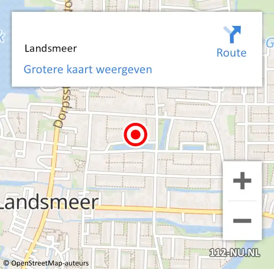 Locatie op kaart van de 112 melding:  Landsmeer op 25 november 2022 19:21