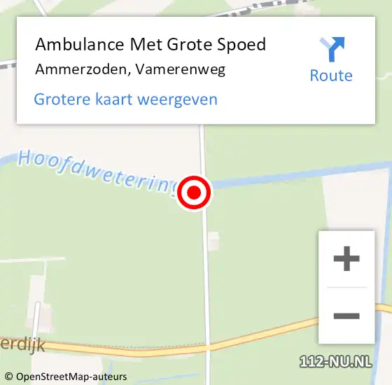 Locatie op kaart van de 112 melding: Ambulance Met Grote Spoed Naar Ammerzoden, Vamerenweg op 25 november 2022 19:31