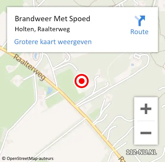 Locatie op kaart van de 112 melding: Brandweer Met Spoed Naar Holten, Raalterweg op 25 november 2022 19:58