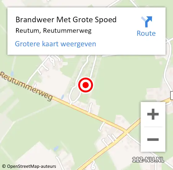 Locatie op kaart van de 112 melding: Brandweer Met Grote Spoed Naar Reutum, Reutummerweg op 25 november 2022 20:23