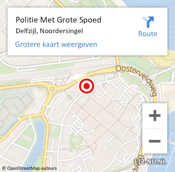 Locatie op kaart van de 112 melding: Politie Met Grote Spoed Naar Delfzijl, Noordersingel op 25 november 2022 20:35