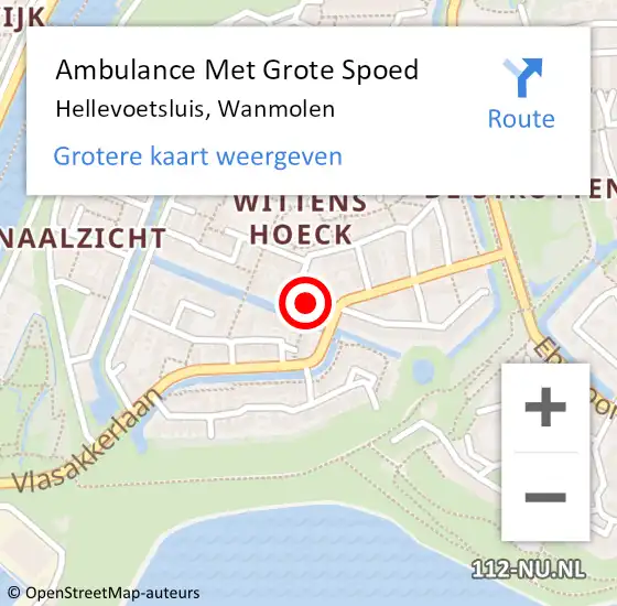 Locatie op kaart van de 112 melding: Ambulance Met Grote Spoed Naar Hellevoetsluis, Wanmolen op 25 november 2022 21:16