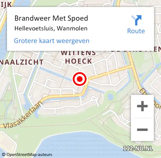 Locatie op kaart van de 112 melding: Brandweer Met Spoed Naar Hellevoetsluis, Wanmolen op 25 november 2022 21:22