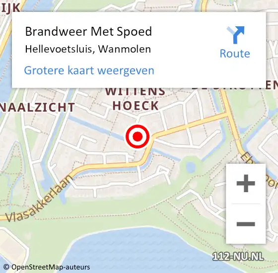 Locatie op kaart van de 112 melding: Brandweer Met Spoed Naar Hellevoetsluis, Wanmolen op 25 november 2022 21:25