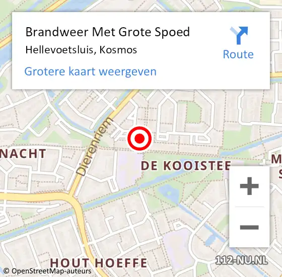 Locatie op kaart van de 112 melding: Brandweer Met Grote Spoed Naar Hellevoetsluis, Kosmos op 25 november 2022 21:33