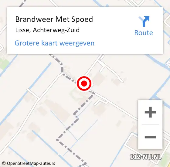 Locatie op kaart van de 112 melding: Brandweer Met Spoed Naar Lisse, Achterweg-Zuid op 25 november 2022 21:52