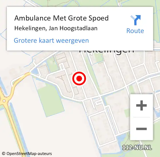 Locatie op kaart van de 112 melding: Ambulance Met Grote Spoed Naar Hekelingen, Jan Hoogstadlaan op 25 november 2022 23:00