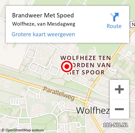 Locatie op kaart van de 112 melding: Brandweer Met Spoed Naar Wolfheze, van Mesdagweg op 25 november 2022 23:16