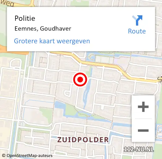 Locatie op kaart van de 112 melding: Politie Eemnes, Goudhaver op 25 november 2022 23:28