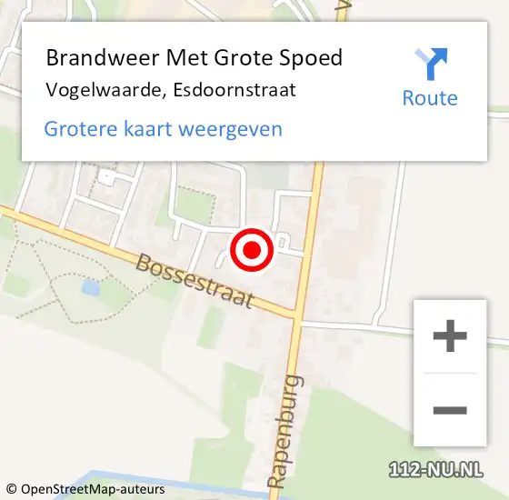 Locatie op kaart van de 112 melding: Brandweer Met Grote Spoed Naar Vogelwaarde, Esdoornstraat op 25 november 2022 23:47