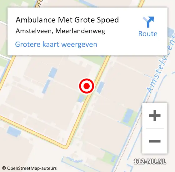 Locatie op kaart van de 112 melding: Ambulance Met Grote Spoed Naar Amstelveen, Meerlandenweg op 26 november 2022 00:15