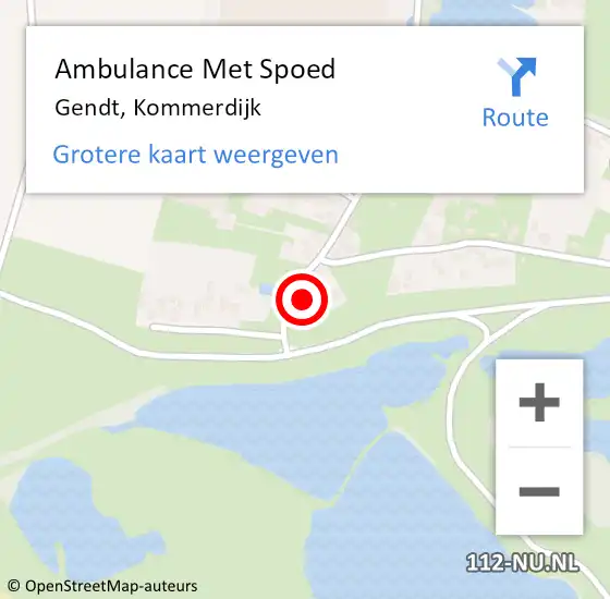 Locatie op kaart van de 112 melding: Ambulance Met Spoed Naar Gendt, Kommerdijk op 26 november 2022 00:53