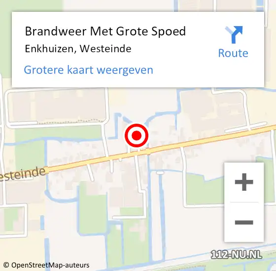 Locatie op kaart van de 112 melding: Brandweer Met Grote Spoed Naar Enkhuizen, Westeinde op 26 november 2022 00:59