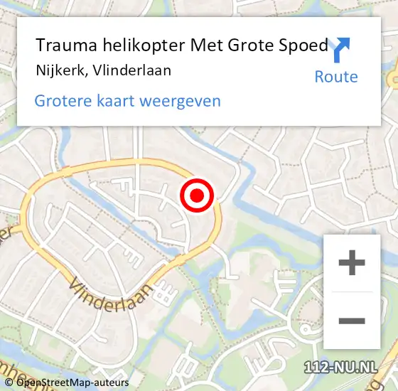 Locatie op kaart van de 112 melding: Trauma helikopter Met Grote Spoed Naar Nijkerk, Vlinderlaan op 26 november 2022 01:07