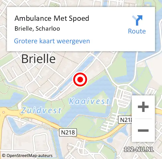 Locatie op kaart van de 112 melding: Ambulance Met Spoed Naar Brielle, Scharloo op 26 november 2022 02:36
