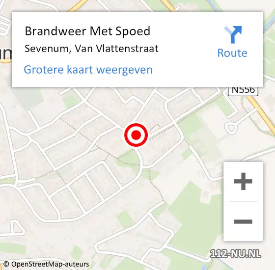 Locatie op kaart van de 112 melding: Brandweer Met Spoed Naar Sevenum, Van Vlattenstraat op 26 november 2022 02:49