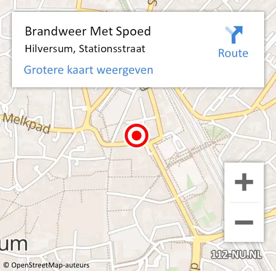 Locatie op kaart van de 112 melding: Brandweer Met Spoed Naar Hilversum, Stationsstraat op 26 november 2022 05:09
