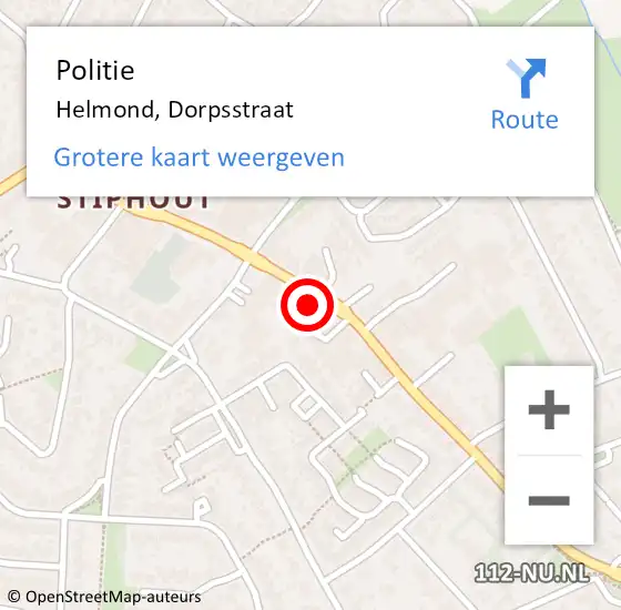 Locatie op kaart van de 112 melding: Politie Helmond, Dorpsstraat op 26 november 2022 05:38