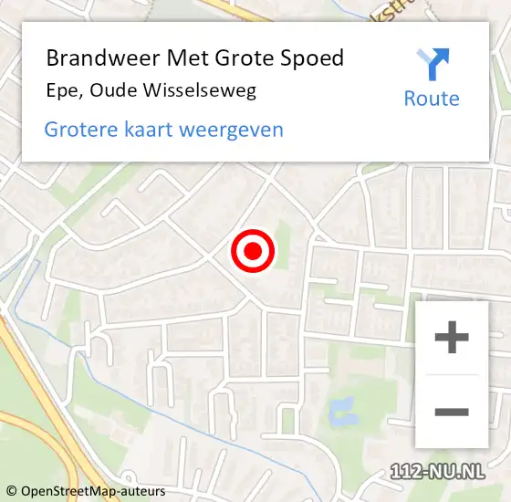 Locatie op kaart van de 112 melding: Brandweer Met Grote Spoed Naar Epe, Oude Wisselseweg op 26 november 2022 06:41