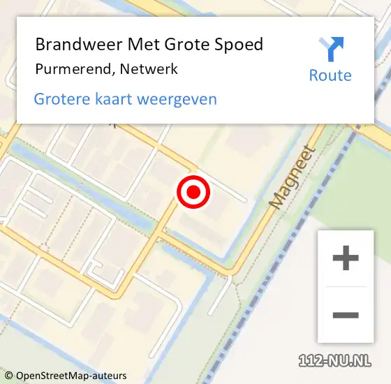 Locatie op kaart van de 112 melding: Brandweer Met Grote Spoed Naar Purmerend, Netwerk op 26 november 2022 07:40