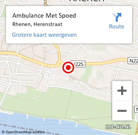 Locatie op kaart van de 112 melding: Ambulance Met Spoed Naar Rhenen, Herenstraat op 26 november 2022 10:21