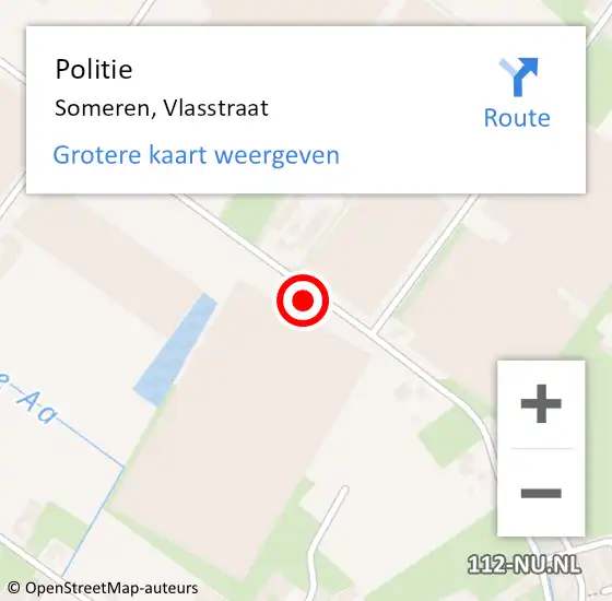 Locatie op kaart van de 112 melding: Politie Someren, Vlasstraat op 26 november 2022 11:36