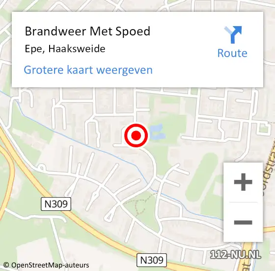 Locatie op kaart van de 112 melding: Brandweer Met Spoed Naar Epe, Haaksweide op 26 november 2022 11:48