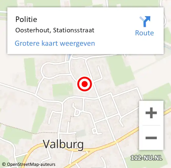 Locatie op kaart van de 112 melding: Politie Oosterhout, Stationsstraat op 26 november 2022 12:11